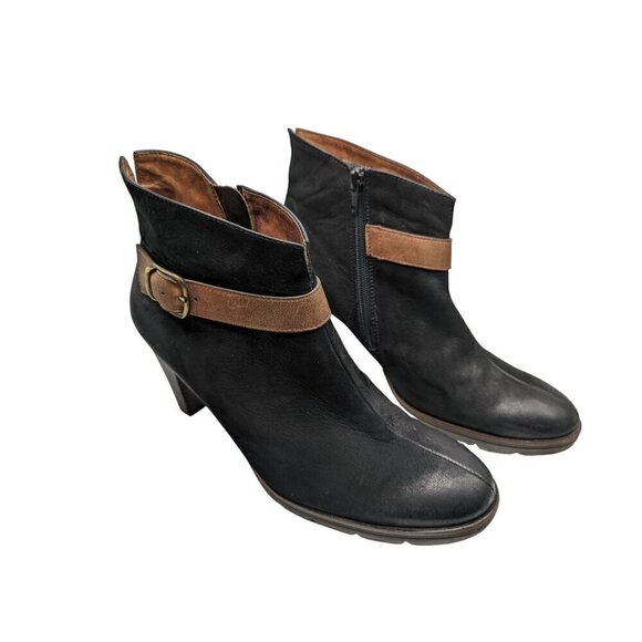 Paul Green Karla Black Combo Leather Ankle Booties Women's Size 9 - Picture 2 of 8